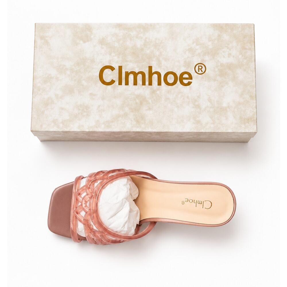 Clear Jelly Kitten Heel Mules